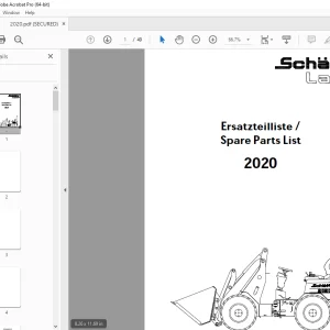 Schaffer Lader 2020 Wheeled Loader Parts Manual PDF