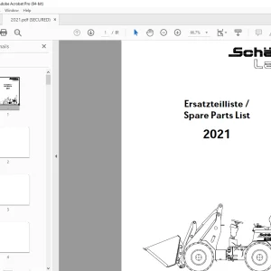 Schaffer Lader 2021 Wheel Loader Parts Manual PDF