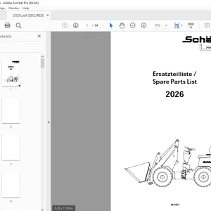 Schaffer Lader 2026 Wheeled Loader Parts Manual PDF