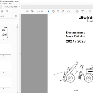 Schaffer Lader 2027 2028 Wheeled Loader Parts Manual PDF