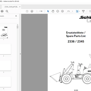 Schaffer Lader 2336 2345 Wheel Loader Parts Manual PDF