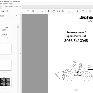 Schaffer Lader 3036(S) 3045 Wheeled Loader Parts Manual PDF