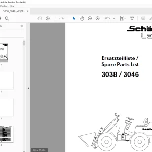 Schaffer Lader 3038 3046 Wheeled Loader Parts Manual PDF