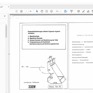 Schaffer Lader 330W Wheeled Loader Parts Manual PDF