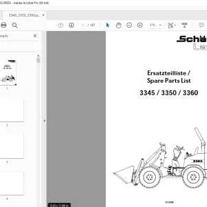 Schaffer Lader 3345 3350 3360 Wheel Loader Parts Manual PDF