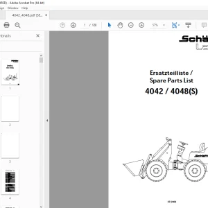 Schaffer Lader 4042 4048(S) Wheeled Loader Parts Manual PDF