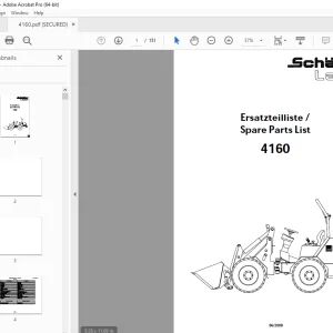 Schaffer Lader 4160 Wheeled Loader Parts Manual PDF