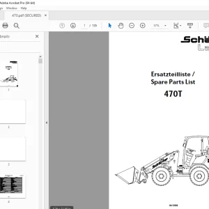 Schaffer Lader 470T Wheeled Loader Parts Manual PDF