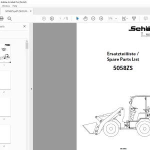 Schaffer Lader 5058ZS Wheeled Loader Parts Manual PDF