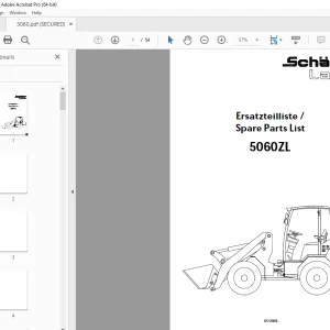 Schaffer Lader 5060ZL Wheeled Loader Parts Manual PDF