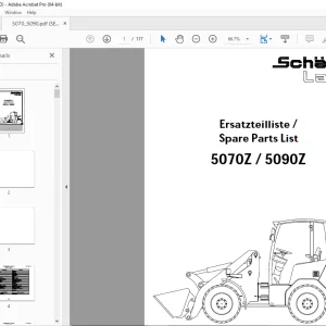 Schaffer Lader 5070Z 5090Z Wheeled Loader Parts Manual PDF