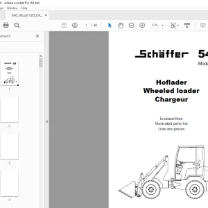 Schaffer Lader 548 Modell 98 Wheeled Loader Parts Manual PDF