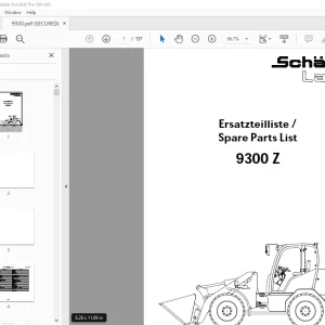 Schaffer Lader 9300 Z Wheeled Loader Parts Manual PDF