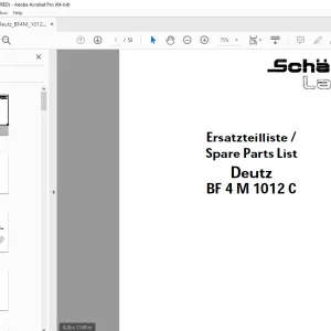 Schaffer Lader Deutz BF 4 M 1012 C Parts Manual PDF