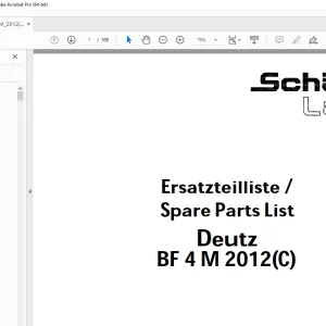Schaffer Lader Deutz BF 4 M 2012(C) Parts Manual PDF