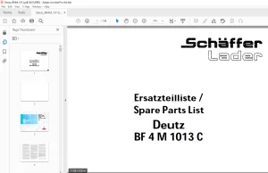 Schaffer Lader Deutz BF 4M 1013 C Parts Manual PDF