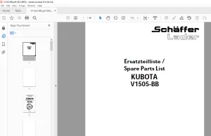 Schaffer Lader Kubota V1505-BB Parts Manual - PDF DOWNLOAD