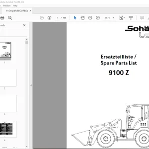 Schaffer Lader RL 9100 Z Wheeled Loader Parts Manual PDF