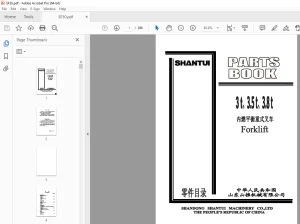 Shantui 3t,3.5t,3.8t Forklift Parts Manual - PDF DOWNLOAD