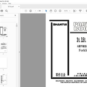 Shantui 3t,3.5t,3.8t Forklift Parts Manual - PDF DOWNLOAD