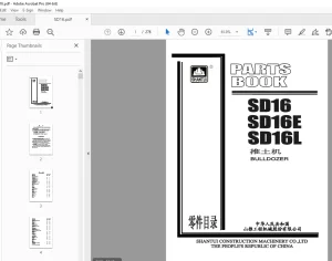 Shantui SD16 SD16E SD16L Bulldozer Parts Manual - PDF DOWNLOAD