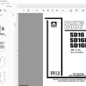 Shantui SD16 SD16E SD16L Bulldozer Parts Manual - PDF DOWNLOAD