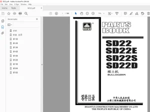 Shantui SD22 SD22E SD22S SD22D Bulldozer Parts Manual - PDF DOWNLOAD