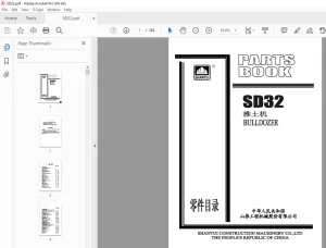 Shantui SD32 Bulldozer Parts Manual - PDF DOWNLOAD