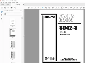 Shantui SD42-3 Bulldozer Parts Manual - PDF DOWNLOAD
