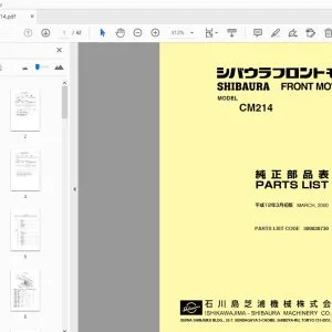 Shibaura CM214 Front Mower Parts Manual - PDF DOWNLOAD