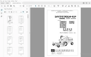 Shibaura CM224 CM274 GL200 GL270 GL350 FM60 FM72 Front Mower Parts Manual - PDF