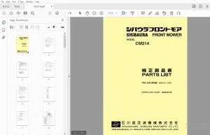 Shibaura CM304 CM354 Front Mower Parts Manual - PDF DOWNLOAD