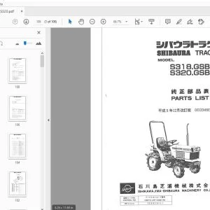 Shibaura S318,GSB S320,GSB Tractor Parts Manual - PDF DOWNLOAD