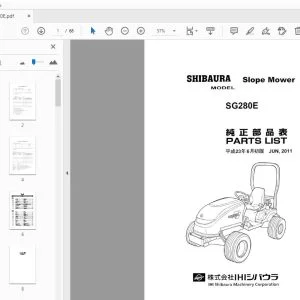Shibaura SG280E Slope Mower Parts Manual - PDF DOWNLOAD