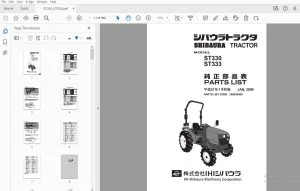 Shibaura ST330 ST333 Tractor Parts Manual 300830900 - PDF DOWNLOAD