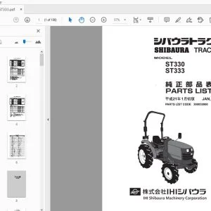 Shibaura ST330 ST333 Tractor Parts Manual 300830900 - PDF DOWNLOAD