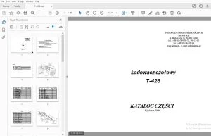 Sipma T-426 Ładowacz czołowy KATALOG CZĘŚCI - PDF DOWNLOAD