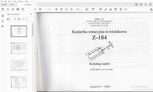 Sipma Z-184 Kosiarka rotacyjna 6-Wirnikowa Katalog czésci - PDF DOWNLOAD