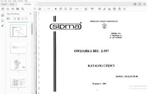 Sipma Z-557 Owijarka Bel KATALOG CZESCI - PDF DOWNLOAD