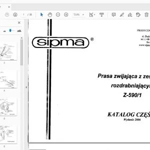 Sipma Z-590/1 Prasa zwijająca z zespołem rozdrabniającym KATALOG CZĘŚCI - PDF