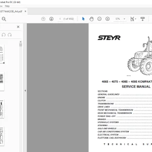 Steyr 4065 4075 4085 4095 KOMPAKT TRACTORS SERVICE MANUAL - PDF DOWNLOAD
