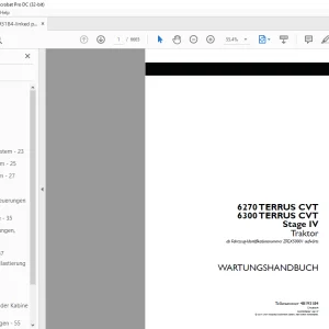 Steyr 6270 TERRUS CVT 6300 TERRUS CVT Stage IV Traktor WARTUNGSHANDBUCH - PDF