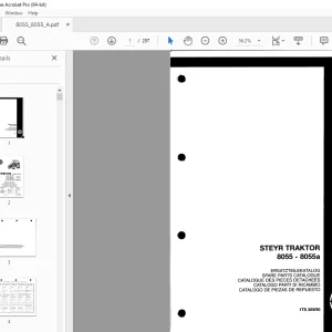 Steyr 8055 8055a Traktor Parts Manual - PDF DOWNLOAD