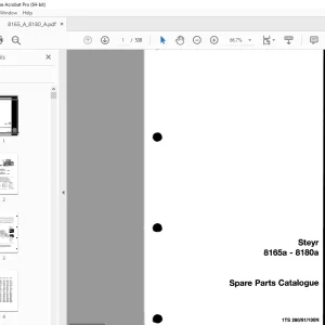 Steyr 8165a 8180a SK2 Traktor Parts Manual - PDF DOWNLOAD