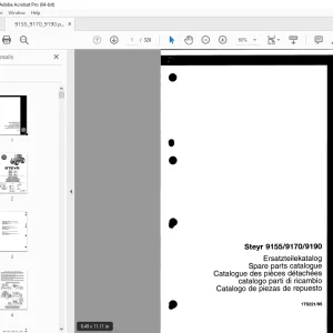 Steyr 9155 9170 9190 Traktor Parts Manual - PDF DOWNLOAD