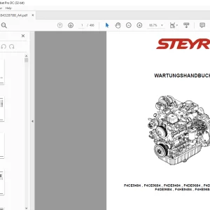 Steyr F4CE9484 , F4CE9684 , F4DE9484 , F4DE9684 , F4DE9687 , F4GE9484 , F4GE9684 , F4HE9484 , F4HE9684 WARTUNGSHANDBUCH