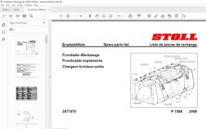Stoll Frontloader-implements P 1508 Parts Manual - PDF DOWNLOAD