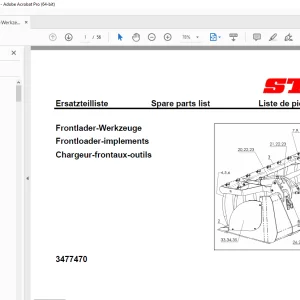 Stoll Frontloader-implements P 1508 Parts Manual - PDF DOWNLOAD