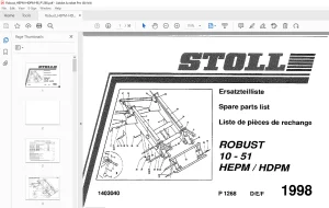 Stoll Robust 10-51 HEPM / HDPM P 1268 Parts Manual - PDF DOWNLOAD
