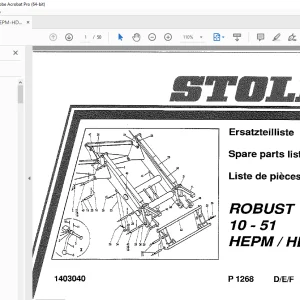 Stoll Robust 10-51 HEPM / HDPM P 1268 Parts Manual - PDF DOWNLOAD